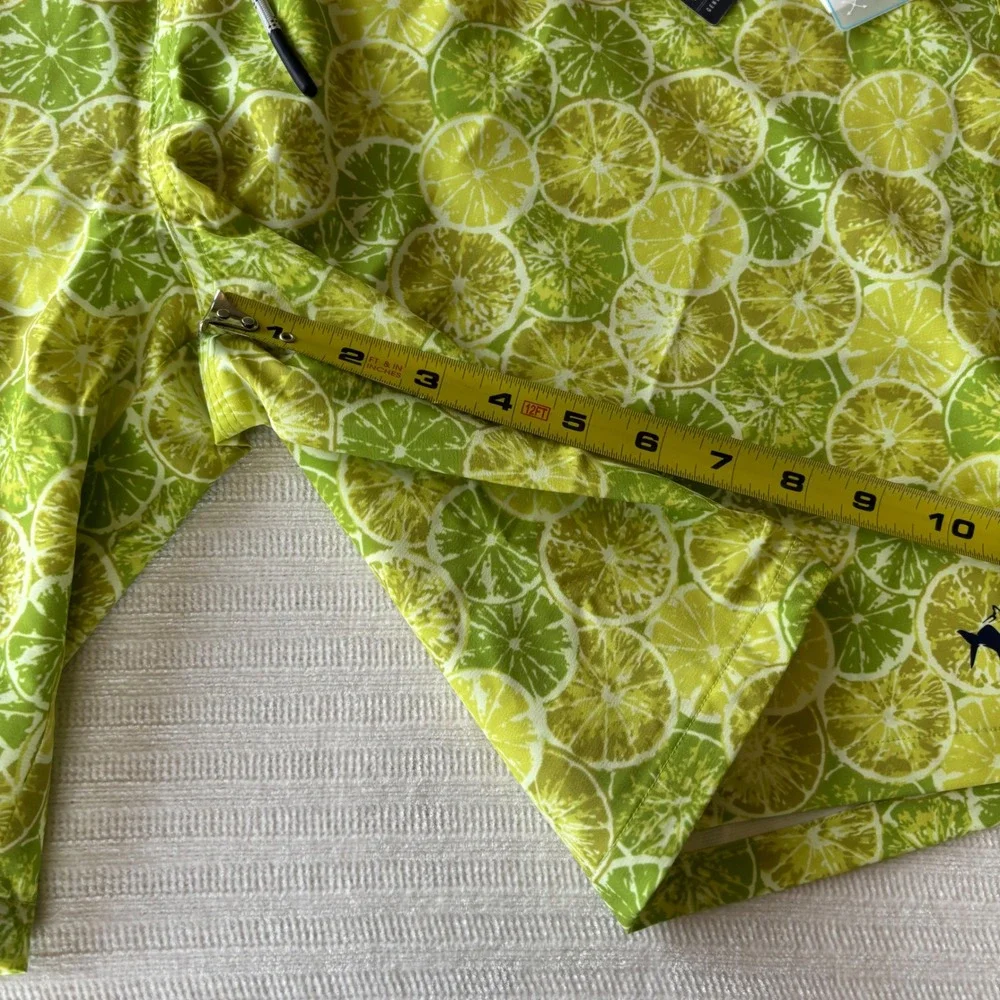 Fish Hippie Co Mens XXL Lime Citrus Print Volley Swim Trunks 8 Inch